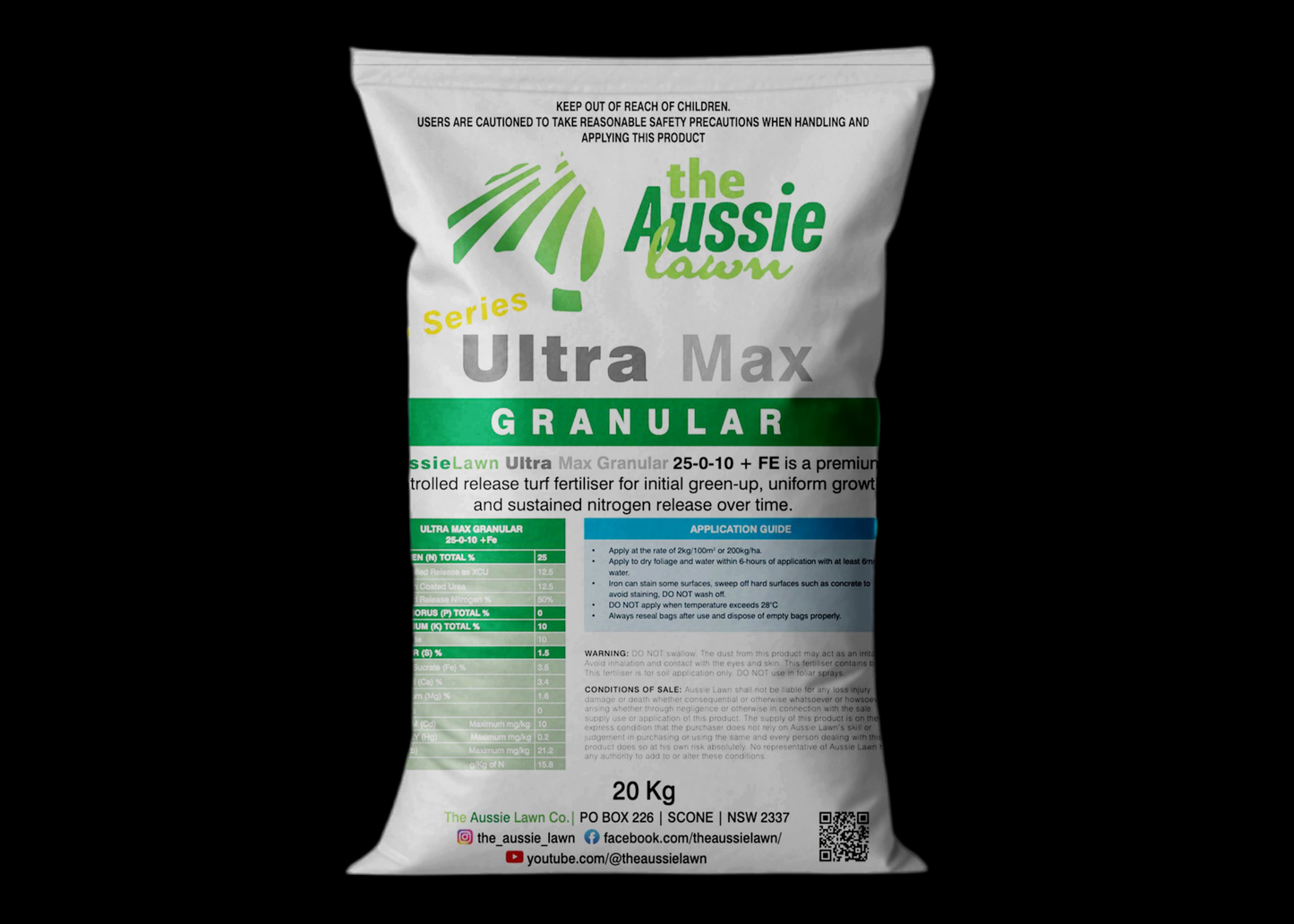 The Aussie Lawn Pro Series Ultra Max Granular Fertiliser 20kg