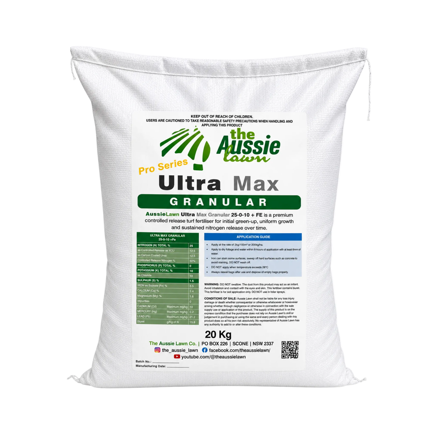 The Aussie Lawn Pro Series Ultra Max Granular Fertiliser